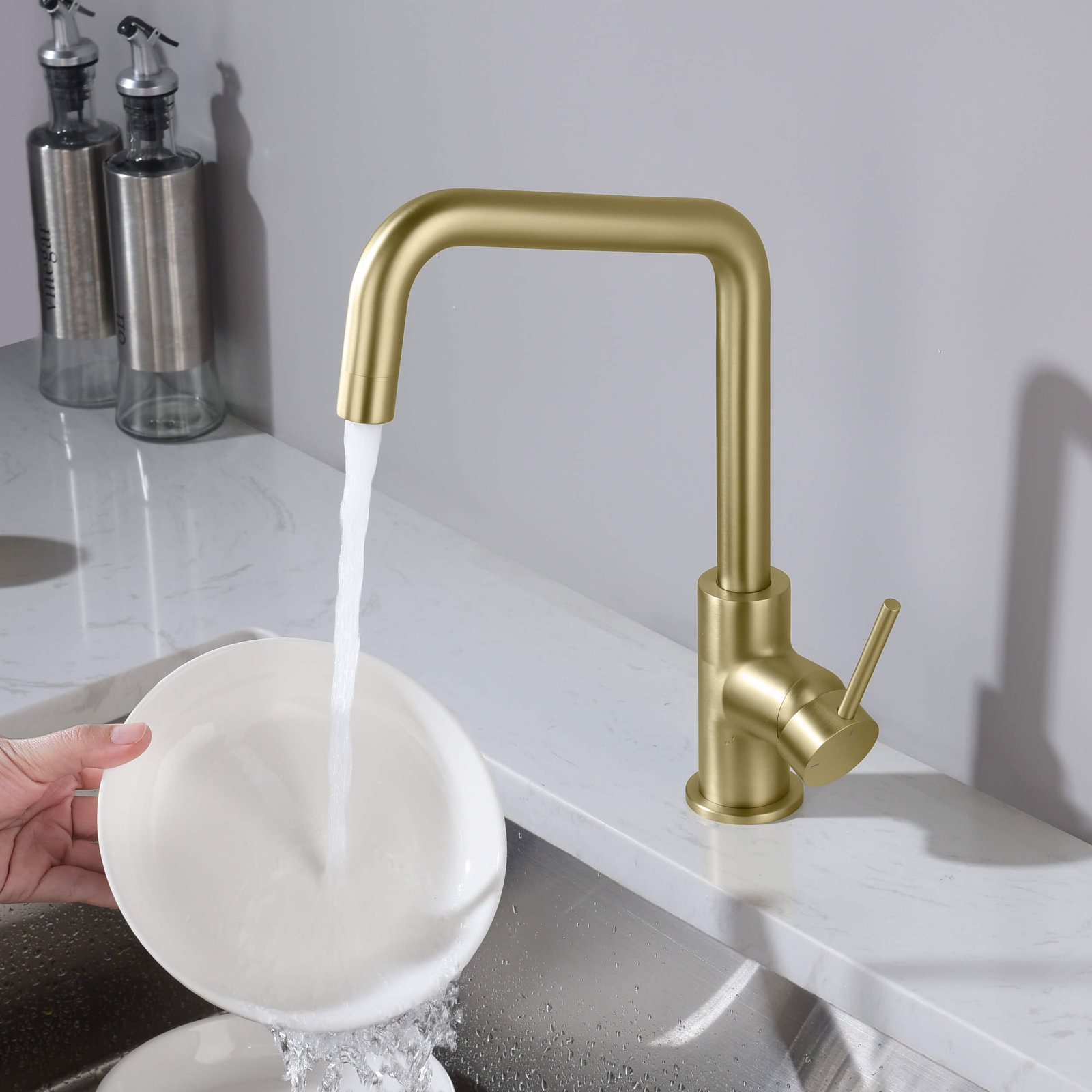 Macon Bar Faucet, Brush Gold