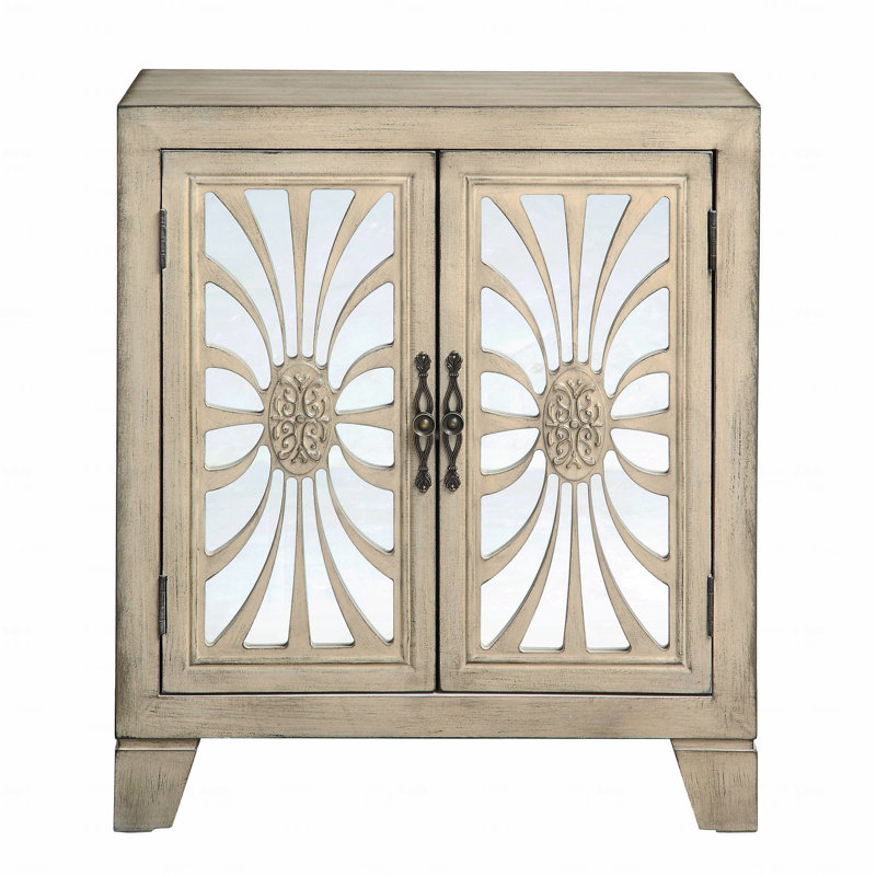 Console Table, With Mirrored Doors