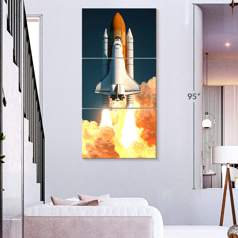 Lancement de la Navette Spatiale, H 80 po x l 39 po