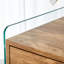 Table de chevet à double tiroir La surface de la planche est en panneau de fibres à densité moyenne avec autocollant grain de bois (table de chevet uniquement)