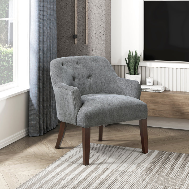 Fauteuil rembourré en tissu 1pc, Gris anthracite