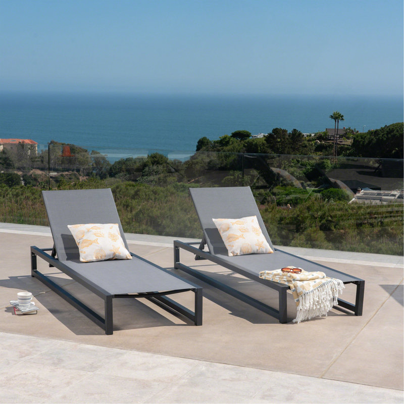 Méridienne VENISE CHAISE (ensemble de 2), 2, Noir/gris