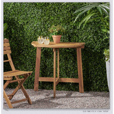 Table bistro pliante d'extérieur en bois d'acacia, naturelle et durable pour les petits espaces