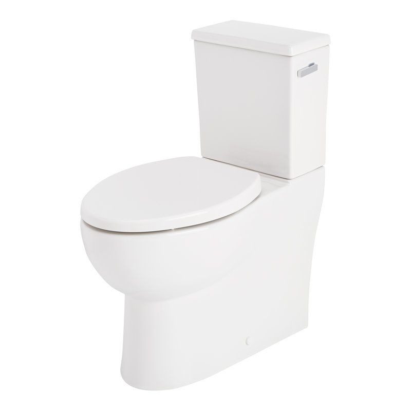 Lavrik Two-Piece Skirted Elongated Toilet with Reversible Tank - Chrome Handle, Chrome