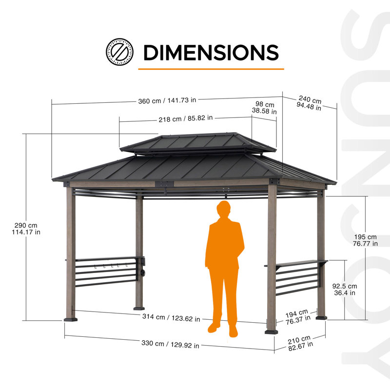 Pavillon de jardin Sunjoy, Noir