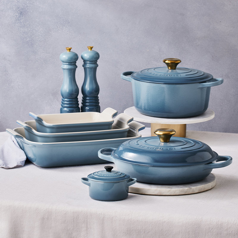 Le Creuset Cast Iron Shallow Casserole, 26cm / 2.2L, Chambray