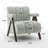 Dormon Upholstered Boucle  Armchair with Solid Wood Legs-1302436130