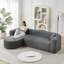Canapés d'angle modernes à compression, méridienne gauche en chenille, canapé infonuagique pour la maison-86596749