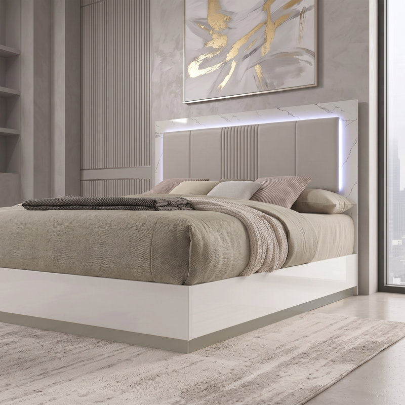 Woodbridge Upholstered Bed White, King