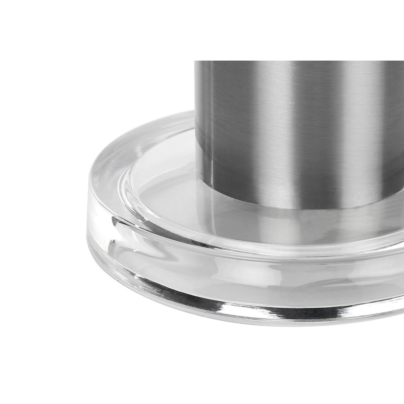 Lighting, H 28 po, lampe de table, nickel métallique, abat-jour ivoire / crème, contemporain