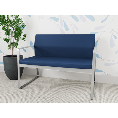 Gansett Waiting Reception Loveseat Metal Frame No Center Arms