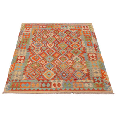 Kledi One-of-a-Kind 5'0" X 6'7" New Age Wool Area Rug in Red