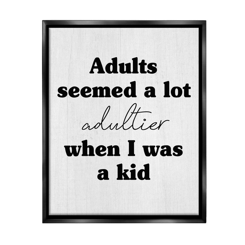 "Sassy Adult Expression" par Lil 'Rue sur toile, Cadre flottant noir de jais, H 31 po x l 25 po