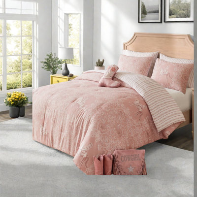 Ensemble d'édredon en microfibre rose