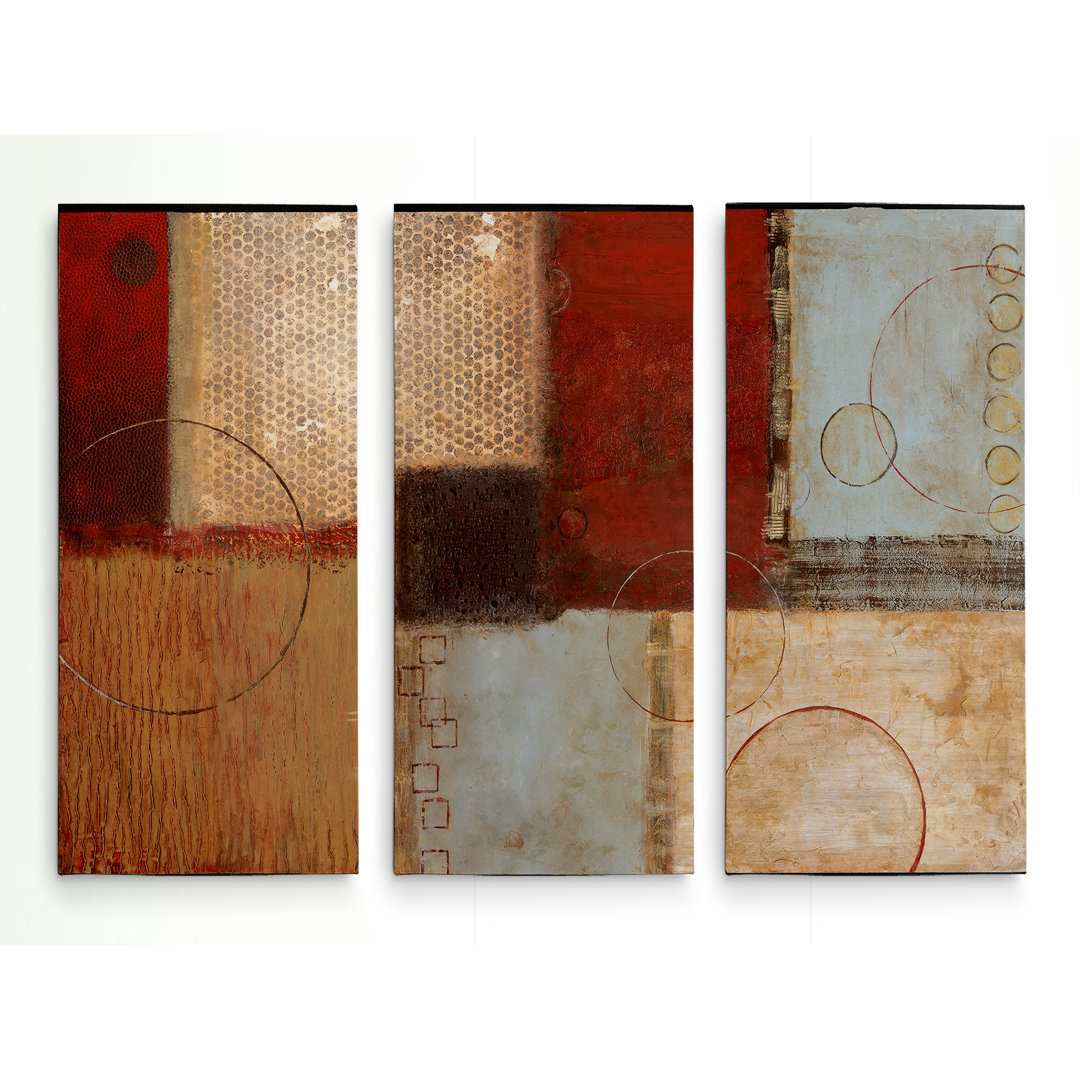 'Seasons Go Round II' Wrapped Canvas Acrylic Painting Print Multi-Piece Image on Canvas Red Barrel Studio® Overall 