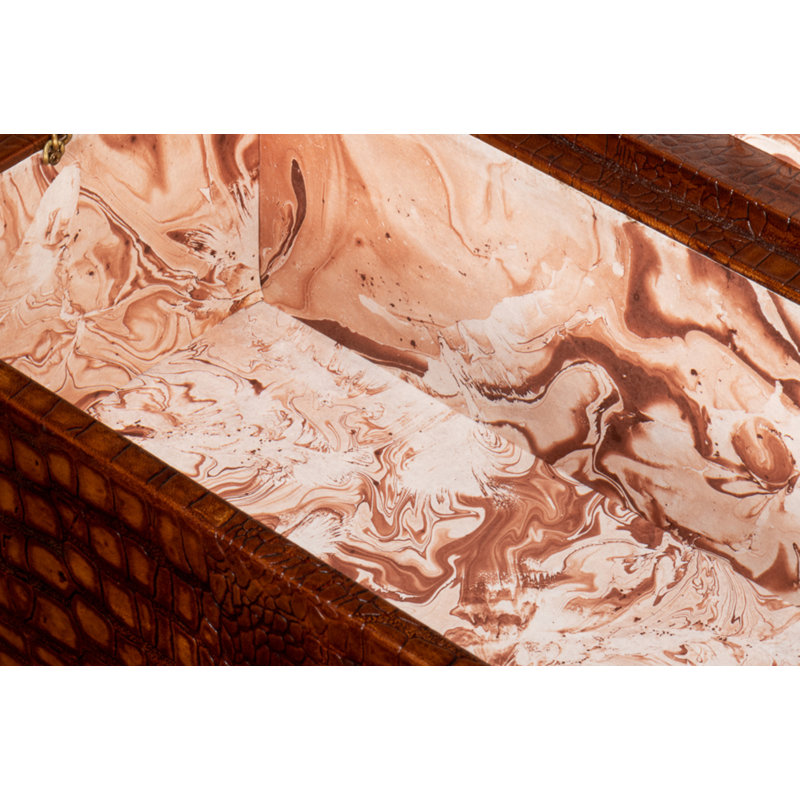 Shagreen Handmade Decorative Trunk, Brown