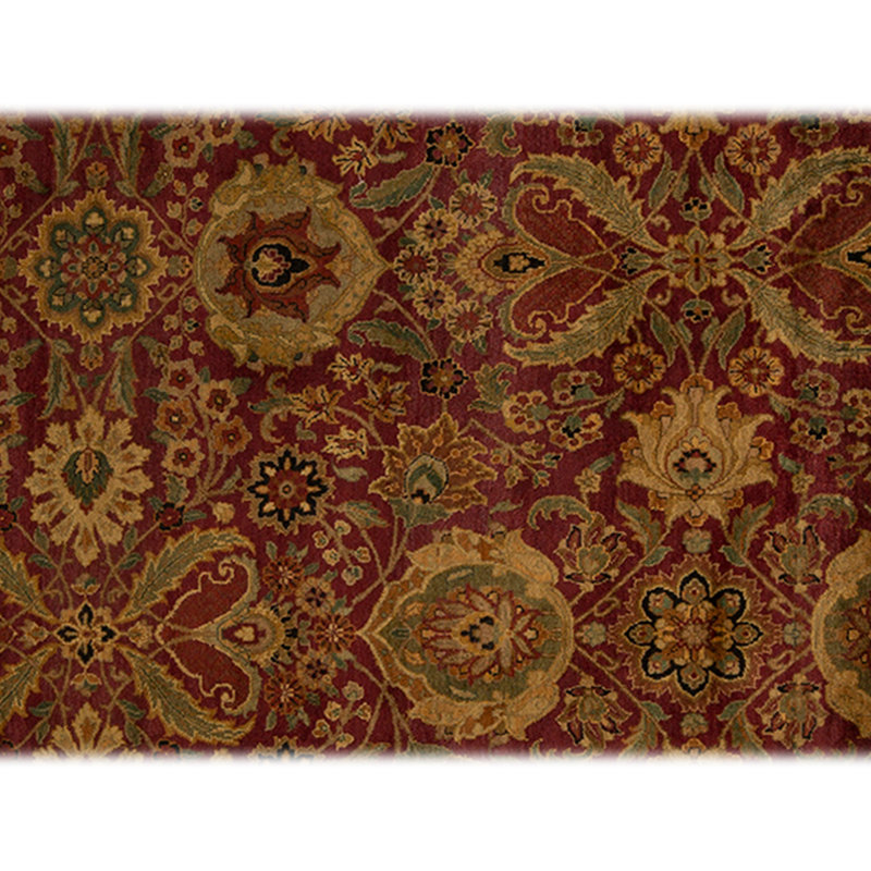 Tapis rouge et noir noué à la main de haute qualité
