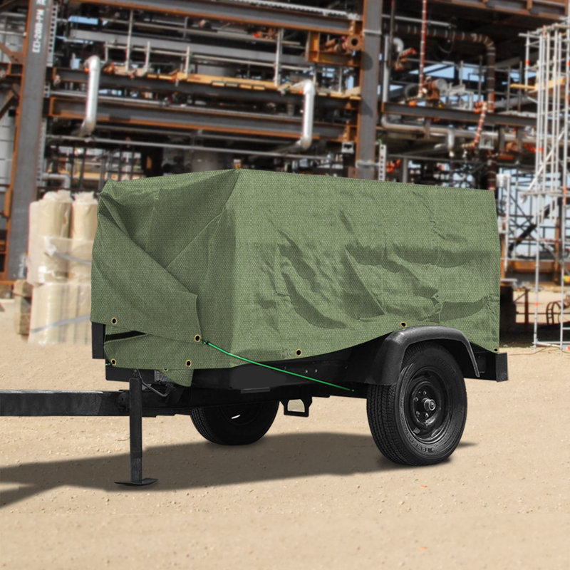 Heavy Duty Waterproof Canvas Tarp with Grommet & Reinforced Edges, Tarpaulin for Pool/Boat/Tent, Green, 96" H x 120" W