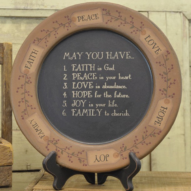 Assiette décorative Lessard "May you Have ..." Lessard