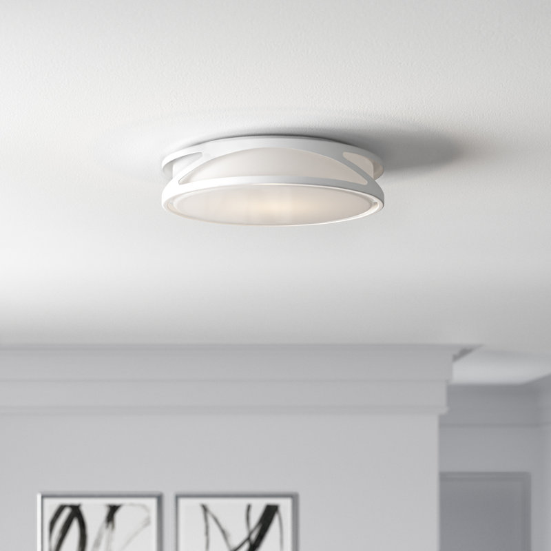 Lucia LED Flush Mount, White, 4" H x 14" W x 14" D, 3000K