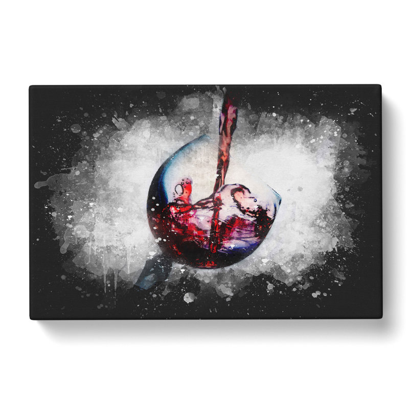 Tilted Wine Glass - Wrapped Canvas Print, 60cm H x 91cm W x 3cm D