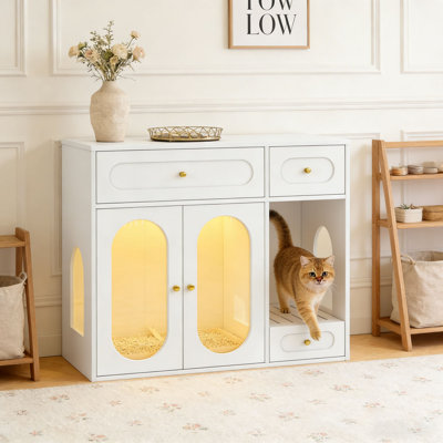 Enceinte de litière pour chat avec lumière DEL