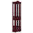 Agaran Lighted 3-Side Glass Display Curio Cabinet w/ Tempered Glass Doors and Shelves, Curved Wood Corner Cabinet with Bulb, Corner Storage Rack-1980590092