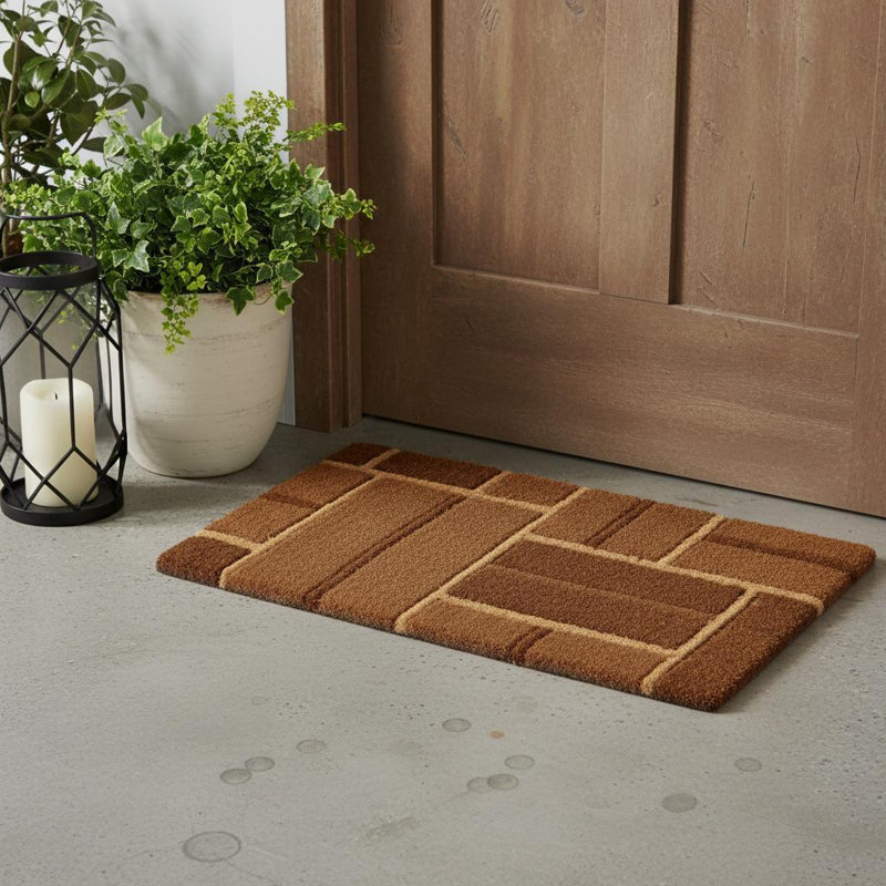Tapis d'extérieur 18 "x 30" brun