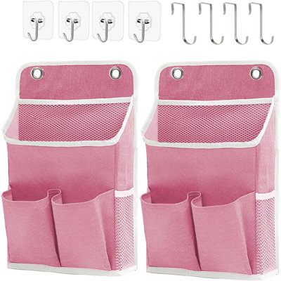 Panier suspendu pour l'organisation, organisateur mural avec poches et organisateur au-dessus de la porte, peut pour la maison, le placard, le bureau et le camping-car (2 blancs)