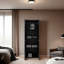 Grande armoire-penderie en noyer teint à 2 portes avec 4 tablettes et rangement vertical-1400813534