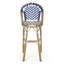 29.5" Outdoor Pe Rattan French Barstool, Aluminum Frame With Bamboo Finish (Set Of 2)-933698148