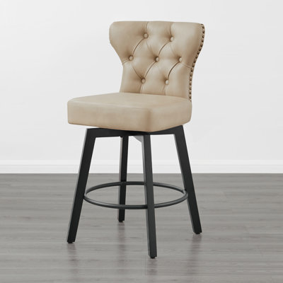 Tabouret de comptoir pivotant touffeté Akeil