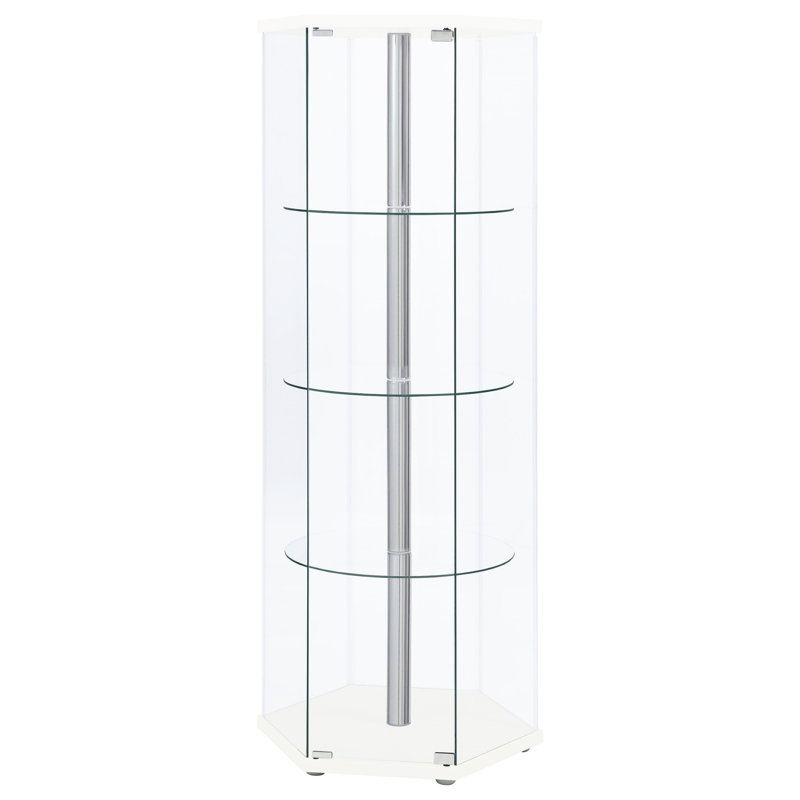 Vitrine hexagonale en verre transparent Tenley