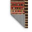 Tapis orange / noir / rouge en polyester tissé à la machine Nafiyon-619419083