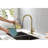 Single Level Brushed Gold Kitchen Faucet - Stainless Steel With 360 Rotating Pull Down Spray Head For Versatile Use Tap Efficient Water Use, 17 In. Depth-200105583