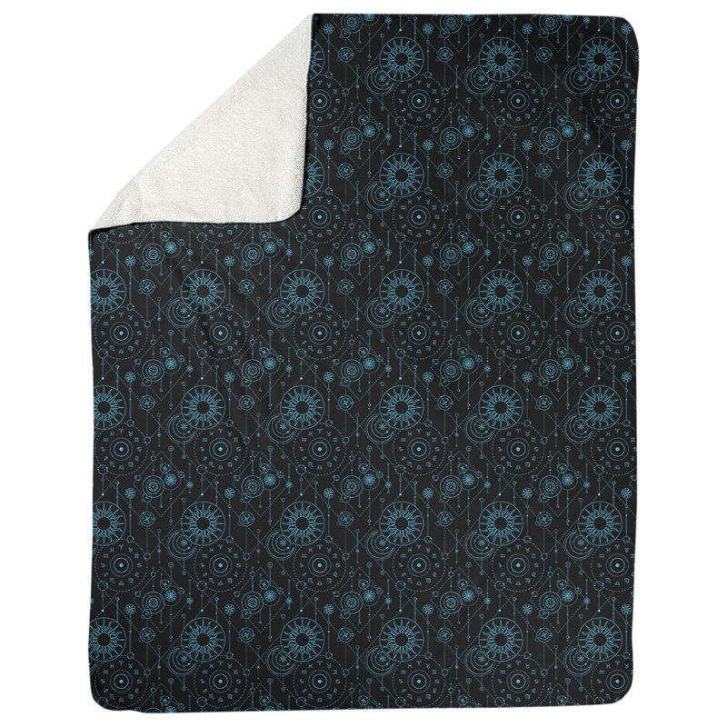 Couverture d'astrologie Katelyn Elizabeth, l 32,5 po x L 42,5 po, Noir / Bleu