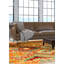 Tapis décoratif en laine de conception unique 4 pi x 6 pi 4 po noué à la main New Age orange/rouge
