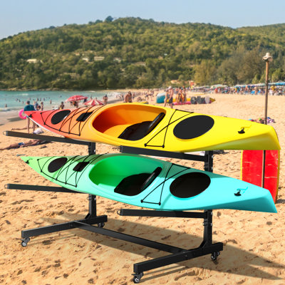 Support de rangement réglable pour kayaks autoportants pouvant accueillir 2 kayaks