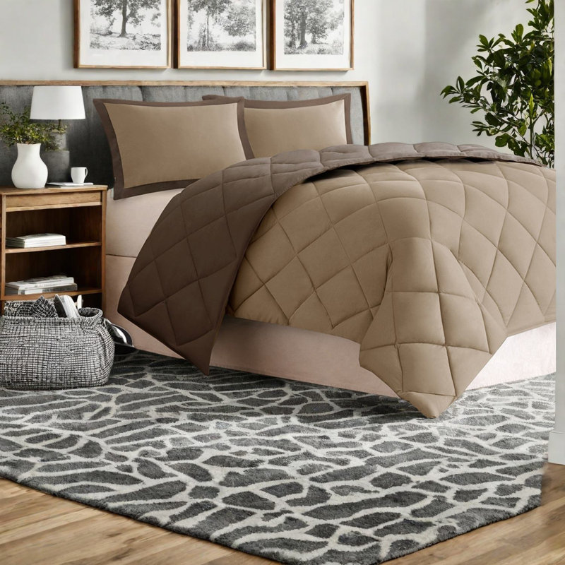 Ensemble de literie réversible confortable, microfibre de polyester, hypoallergénique