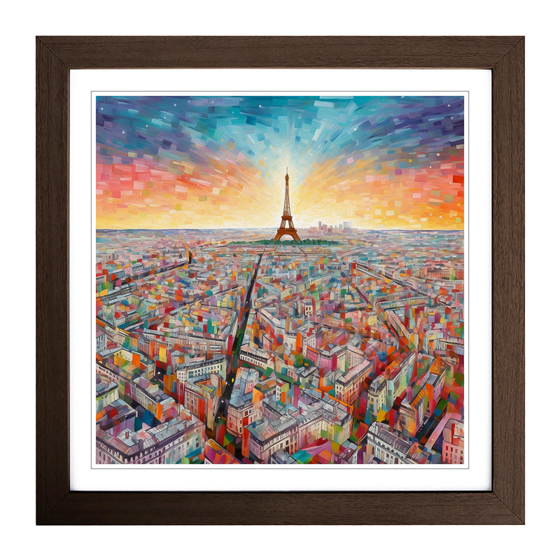 City Of Paris Color Field - Framed Print, Walnut