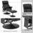 Sealey Swivel Recliner with Ottoman, Reclining Chair with Massage, Faux Leather Lounge Chairs-1896491999-1896491984