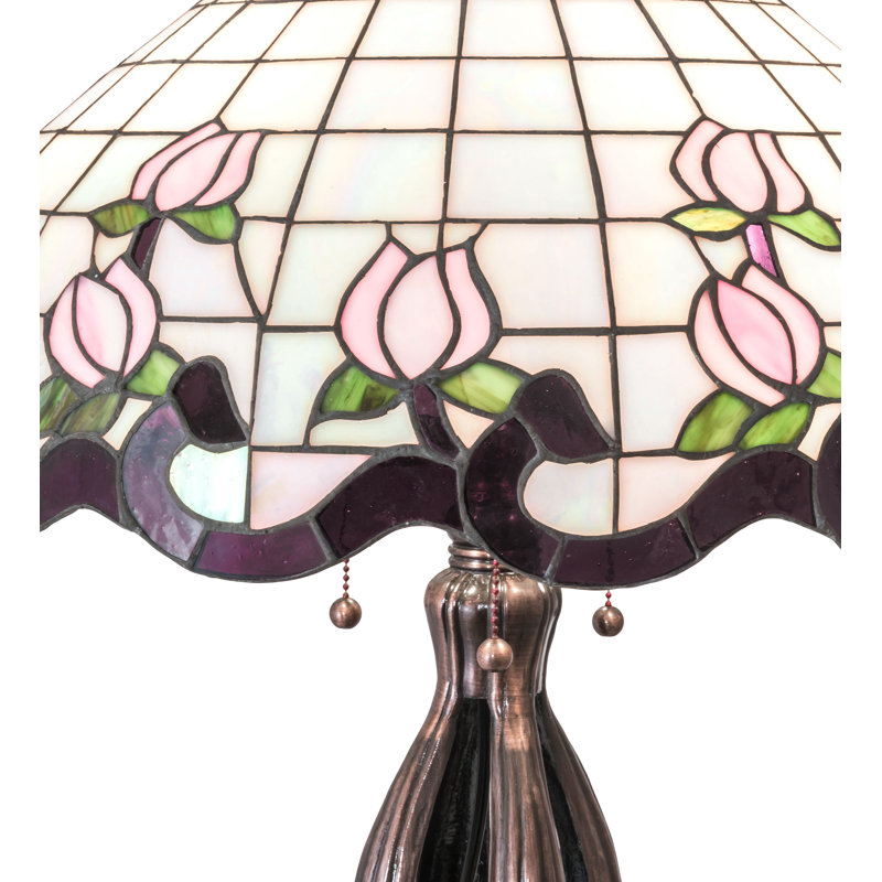 Roseborder Table Lamp, 32" H x 20" W x 20" D, Pink/Green