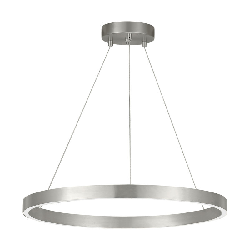 Fiama 1 - Light LED Chandelier, 1.5" H x 24" W x 24" D, Satin Nickel