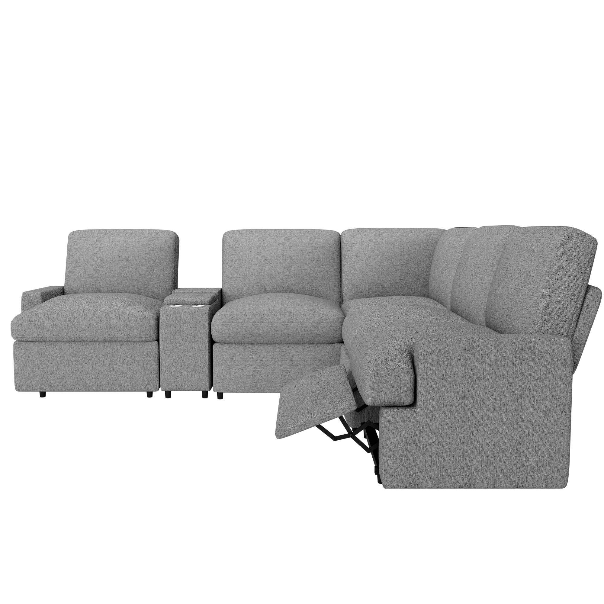 Latitude Run® Journy L Shape Sectional Couch with Power Recliner and