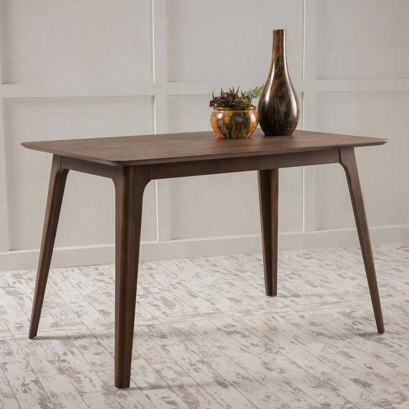 47.2" Rectangular Dining Table Solid Wood Legs, Walnut