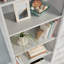 Bibliothèque à 5 tablettes avec tablettes réglables et gestion des câbles, solution de rangement blanche peu encombrante pour la maison ou le bureau.