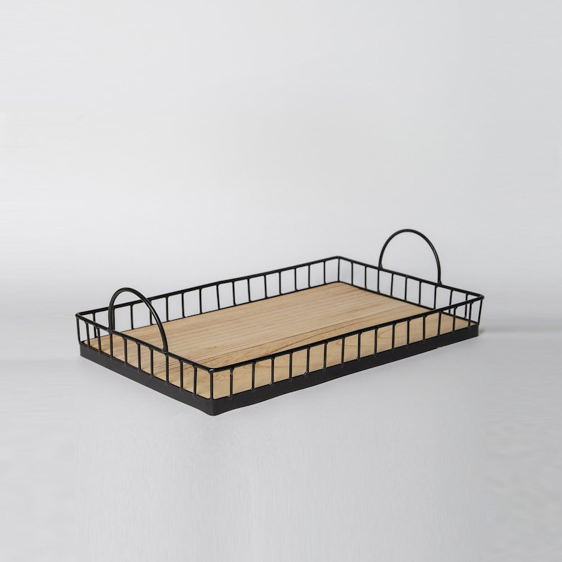 Plateau en métal Shelbert, H 5 po x l 14 po x P 20 po