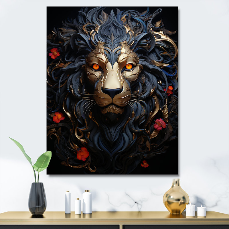 Golden Panther Majesty, Toile tendue, H 44 po x l 34 po x P 1,5 po