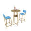 Ensemble 3 pièces de table et chaises de bar, structure, coussins et dossiers de siège en éponge, table de bar avec rangement-1428656287