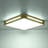 Scandinavian Dimmable Hollowed Design Square Wooden Led Flush Mount